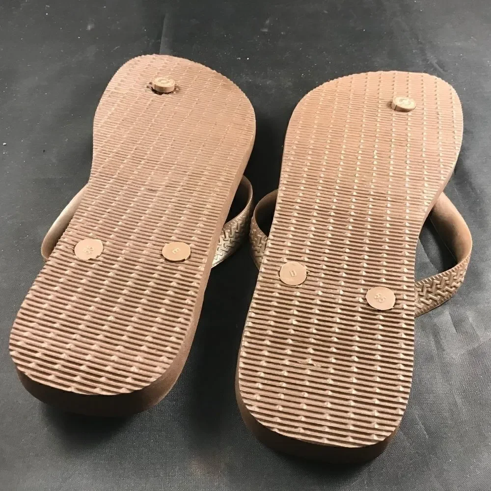 NEW Brown Cream Geometric Havaianas Tops 41/42_3